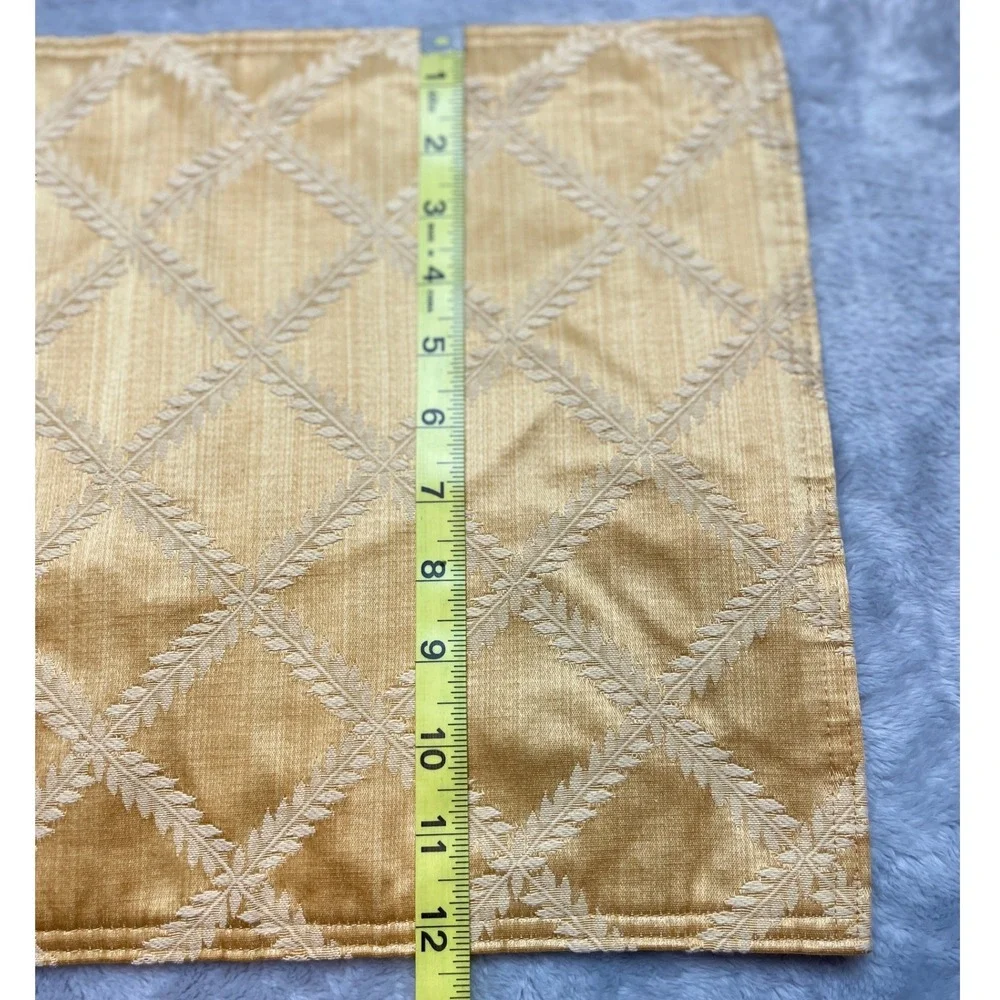 5 Elegant Gold Diamond Placemats Size 17x12 Embroidered Hollywood Regency Party